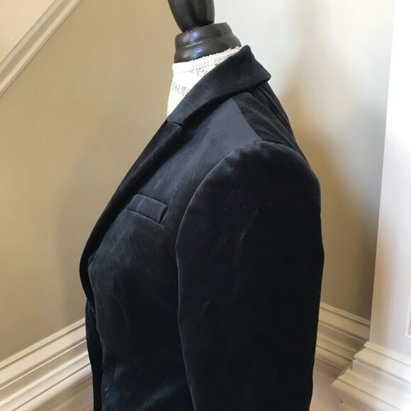 NWT JCrew Willa Velvet Blazer Jacket Womens 0 Black Stretch One Button Coat NEW - Picture 9 of 13